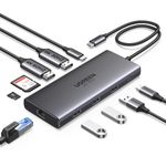 UGREEN Docking Station Dual Monitor, Revodok Pro 210 USB C Hub (10-in-1) with Dual HDMI 4K@60Hz, Single 8K@30Hz, Gigabit Ethernet, 100W PD, Type C& A, SD/TF Ports for PC, Thinkpad, HP, Dell Laptops