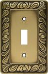 Franklin Brass 64049 Paisley Single Toggle Switch Wall Plate/Switch Plate/Cover, Tumbled Antique Brass