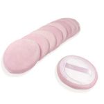 10pcs Powder Puff Cotton Cosmetic Powder Makeup Puffs Pads with Ribbon Face Powder Puffs for Loose and Foundation 2.36 inch. (Pink)