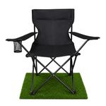 Duraso® Portable Folding Camping Black Chair | Heavy Duty Outdoor Seat with Carry Bag Shoulder Strap Nylon Fabric Fishing Beach Picnic Travel Chair