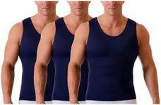 Insta Slim Men’s Compression Shirt Muscle Tank Top - Slimming Body Shaper Undershirt - 3 Pack