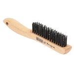 Forney 70505 Wire Scratch Brush, Carbon Steel with Wood Shoe Handle, 10-1/4-Inch by .014-Inch