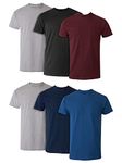 Hanes Men's T-Shirt, Moisture-Wicking Cotton Crewneck Pocket Tees, 6-Pack, Assorted 6-Pack, Large