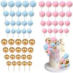 LEGACYCART 60 pcs Faux ball, Cake Decoration Golden Ball Silvery Ball Color Ball Cake Topper Birthday Party cupCake Decoration Mixed Color Party Decor Supplies