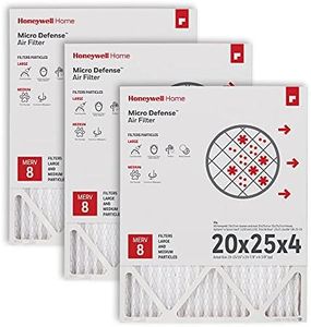 Honeywell Home 20x25x4 MERV 8, AC Furnace Air Filter, 3 PACK (CF100A1025-3PKAM) (Actual Dimensions: 19.94 x 24.87 x 4.38 in.)