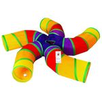 Foodie Puppies Interactive Foldable Hiding 5-Way Curved Tunnel with Hanging Ball for Cats (Swirl Patels Tunnel) | Puzzle & Training Cave Suitable for Cat, Kitten, Rabbit, Guinea Pig & Puppies