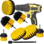 5pcs Drill Brush Attachment Set -Drill Brush Cleaning Brushes Set Power Scrubber Brush for Cleaning with Extend Attachment Drilling Brushes for Grout, Floor, Tub, Tile, Shower,Kitchen (7)