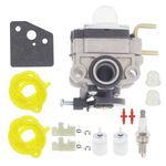 Hutdkte 753-06220A Carburetor for Troy Bilt TB146EC TB252EC TB525ES TB539ES String Trimmer with Fuel Line Gasket Spark Plug Kit