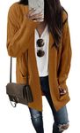 KISSMODA Cardigans for Ladies Open Front Long Sleeves Lightweight Sweater Women's Cardigans Camel