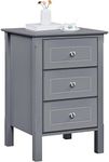 Yaheetech Bedside Table Modern Bedside Cabinet Wooden Nightstand with 3 Drawers, Side Table Storage Unit for Bedroom/Living Room/Hallway/Small Space, 40x40x60cm, Dark Grey