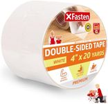 XFasten Double Sided Sticky Tape, Removable, 4-Inches x 20-Yards, Single Roll Ideal as a Anti-Scratch Cat Training Tape, Holding Carpets, and Woodworking