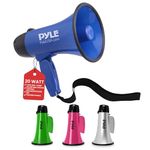 Dana Trading Company Pyle PMP21BL Portable Megaphone Speaker Siren Bullhorn - Compact and Battery Operated with 20 Watt Power, Microphone, 2 Modes, PA Sound and Foldable Handle for Cheerleading and Police Use, Blue