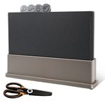 Masthome Chopping Board Set, 4pcs Index Cutting Board with Food Icons & Stand, BPA Free, Flexible Plastic Chopping Boards with Stand for Kitchens, Dishwasher Safe, 31.5 x 21.5cm