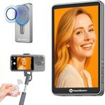 OmniMaster Phone Vlog Selfie Monitor Screen, Magnetic Mount for MagSafe, Rear Camera for Selfie Vlog Live Stream, iPhone & Android Compatible, Wireless Connection (Gray)