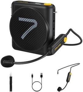 7RYMS WA1 Wireless Voice Amplifier with Headset Microphone for Teachers, Personal Power Amplifier with Noise Canceling, 164ft Range, 23H Working, Microphone Speaker for Teaching, Speech, Yoga(Black)