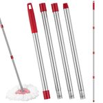 Spin Mop Replacement Handle Compatible with O Cedar Mop Replace Head Base, 4-Section 2.5-to-5 Foot Mop Stick, Germany Screw (Mop Base&Refill not Included)