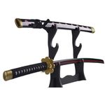 Offo One Piece Anime Zoro Shusui Wooden Life Size Practice Katana Without Stand [100cm]| Ideal Gifts and Collectible for Anime Lovers| Perfect Wooden Katana for Training and Martial Arts