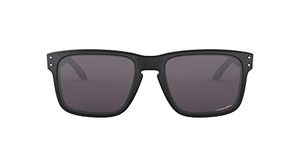 Oakley Men's OO9102 Holbrook Square Sunglasses, Matte Black on Silver/Prizm Grey, 57 mm