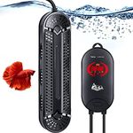 AQQA Aquarium Heater 500W Submersible Fish Tank Heater with Double Explosion-proof Quartz Tubes and External LED Display Controller for 66-135 Gallon Marine Saltwater and Freshwater