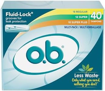 o.b. Tampons Multipack | Non-Applicator Tampon, Unscented | Regular/Super/Super Plus Tampons, 40ct