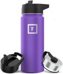 Iron Flask Sports Water Bottle - 18 Oz,3 Lids (Straw Lid),Vacuum Insulated Stainless Steel, Modern Double Walled, Simple Thermo Mug, Hydro Metal Canteen (Violet)