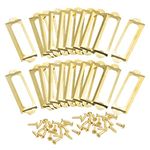 uxcell Metal Label Holders, 60x17mm 50pcs File Name Card Tag Label Holder Frame for Office Library Drawer Cabinet Shelves, Gold Tone