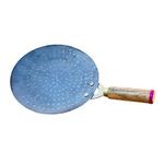 RBY Traditional Pure Iron Tawa Heavy Base for Roti/Chapati/Chapati with Wooden Handle Roti Tawa (9 Inc)