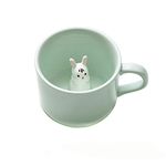 BigNoseDeer Coffee Milk Tea Ceramic Mugs 3D Animal Morning Cup Best Gift for Morning Drink Weddings Birthdays Gifts for Women Father's Day Mother for Girls Boys