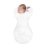 SwaddleDesigns Transitional Swaddle Sack, Arms Up Half-Length Sleeves & Mitten Cuffs, Swaddle for Newborn Transition to Baby Sleep Sack Wearable Blanket, Small, 0-3 month, 6-14 lb, Sterling Dots