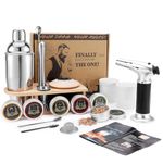 Cocktail Smoker Kit with Torch Bartender Set with Stand, 6 Flavors Wood Chips, Bourbon Whiskey Old Fashioned Drink Smoker Infuser Kit, Thanksgiving Day New Year Birthday Gifts for Men, Dad(No Butane)