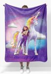 Unicorn Academy Sophia and Wildstar Plush Throw Blanket for Girls - Measures 46 x 60 Inches, Super Soft Lightweight Fleece Kids Bedding