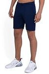 TCA Men's Aeron Gym Training Workout Sports Running Shorts with Pockets - Navy Eclipse, XL