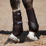 Masta Air-Flux Support Horse Boots - Schooling Training Neoprene Wrap Boot with 3D AirMesh for Horses - Soft & Comfort Extremely Lightweight Legs Protectors - Set of 2 - Brown, Size Cob