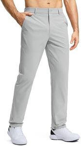 Pudolla Men's Golf Pants Work Dress Comfy Pants Casual Slacks Trousers with Pockets(Bright Gray 42Wx32L)