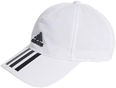 adidas, Aeroready 3-Stripes Baseball, Baseball Hat, White/Black/Black, Osfm, Unisex-Adult