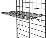 Only Garment Racks BLK-2412 Grid Panel Display Shelf - - Clothing Display Rack Grid, Heavy Duty Shelves, 12"D x 23-1/2"W Straight Shelf for Grid Panel, Black Finish, Wire, (Box of 6) (Pack of 6)