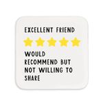 Manta Makes Best friend gifts - friendship wooden coaster for a special friend, best friend birthday gifts, bestie work friend gift, 21st 30th 40th 50th birthday gifts for women (5 star friend)