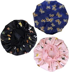 TCOTBE 3 Pcs Soft Satin Bonnet Silk Bonnet Hair Wrap for Sleeping Silk Sleeping Cap with Wide Elastic Band Night Sleep Cap Bonnets Hair Cover Single Layer Night Sleeping Head Cover for Women