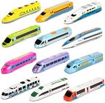 CORPER TOYS Bullet Train Pull Back Toy High Speed City Train Modern Locomotives for Kids Toddle Boys - Bundle of 12