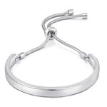 WOWORAMA Adjustable Slider Bracelets for Women Bar Friendship Bangle Bracelet for Women Girls Gold/White Gold/Rose Gold Bolo Bracelet (Polished Bar-White Gold)