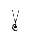 GAUEIOUR Moon Crystal Necklace Punk Style Moon Pendant Necklace, Dark Gothic Alloy Necklace, Halloween Valentine's Day Christmas New Year Jewelry Gift, For Women and Girls' Gift