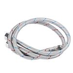 2Pcs Water Supply Hose Stainless Steel Burst Proof Red and Blue Striped Faucet Connector Flexible Braided Hot Cold Water Tap Line (US 3/8" C/9/16)
