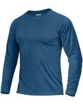 Boladeci Rash Guard Men Swim Shirts UPF 50+ UV Protection Clothing Sun Shirts Long Sleeve SPF Block Sunscreen T-Shirts Tops for Men Hiking Water Fishing Blue Grey