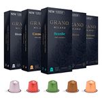 Grano Milano 50 Aluminium Nespresso Compatible Coffee Pods Original line - Medium & Dark Roast Variety Pack Coffee Capsules, Espresso Coffee Made in Italy