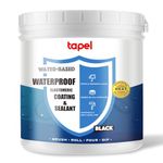 Tapel Water-Based Liquid Rubber Waterproof Sealant - Black 1kg for 2m² (Single Coat) - Waterproof Rubber Paint Indoor & Outdoor Coating Sealant for Leaks, Cracks & Roof Repair - Easy to Apply - 1kg