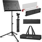 CAHAYA CY0317 Triple Folding and Easy to Store Very Lightweight Metal Music Stand Height Adjustable Matte Black