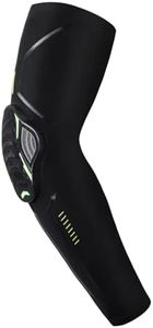 Leosportz Arm Sleeves for Riders with Protection Pads (1pc) - Elbow Sleeves for Men Women Gym Workout | UV TAN Protection Sleeves for All Season (Green-black, M)