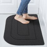 Kitchen Rugs and Mats, Non Skid Machine Washable Soft Kitchen Mats for Floor Kitchen Runner Rug Absorbent Resist Dirt Comfort Standing Mat Made of 100% Polypropylene Strip TPR Backing (black, 18"x27")