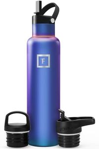 IRON °FLASK 24 oz Narrow Mouth Water Bottle with 3 Lids | Insulated Stainless Steel Sports Water Bottle with 3 Leakproof Lids - BPA Free, Cold 24 Hrs, Sweat Free (Aurora)