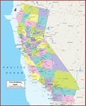 29 X 36 California State Wall Map Poster with Counties - Classroom Style Map with Durable Lamination - Safe for Use with Wet/Dry Erase Marker - Very Popular for Educators and Homeschool!